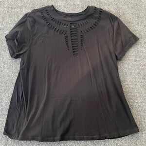 Torrid Black Cutout Short Sleeve Tee